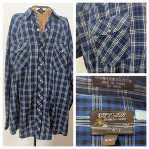Blue Plaid Men's Button Down Shirt